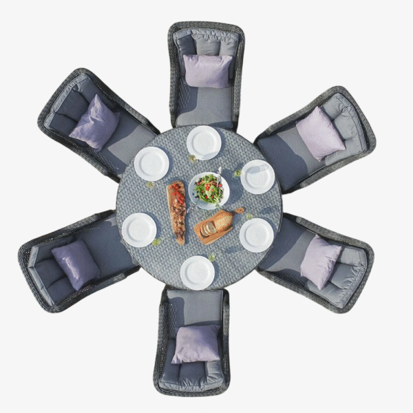 Victoria 6 Seat Round Rattan Dining Set