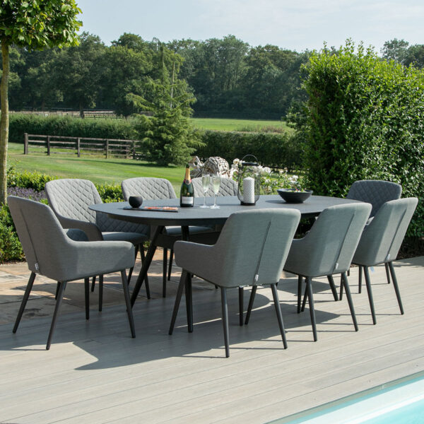 Outdoor Fabric Zest 8 Seat Oval Dining Set – Flanelle